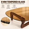 Vrygle Table Basse Ronde en Verre avec Pieds en Bois – Voir les images du produit 6