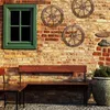 Relaxdays Wagenrad Holz, 3er Set, Deko für Garten, Produktbild-Vorschau 2