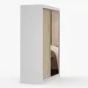 Schwebetürenschrank Kleiderschrank Schrank 150 cm Weiß/Weiß Produktbild-Vorschau 7