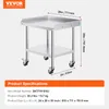 VEVOR Arbeitstisch aus Edelstahl, 610 x 711 x 762 mm Produktbild-Vorschau 7