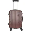 A studio shot of a brown suitcase with a retractable handle and wheels. Produktbild-Vorschau