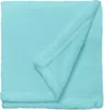 A folded turquoise fleece blanket. Produktbild-Vorschau