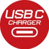 A red circular graphic with white text and a USB-C symbol. Náhľad obrázku produktu