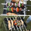 6 kusů 55 cm BBQ špízů Dlouhá rukojeť Shashlik Grill Grill Náhled obrázku produktu 2