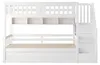 Letto a soppalco 90x200 cm in legno bianco, con spazio Anteprima dell’immagine prodotto 10