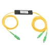 A fiber optic splitter with yellow cables and green connectors on a white background. Anteprima dell’immagine prodotto