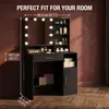 Fobyfurny Schminktisch mit Spiegel und 10 LED-Leuchten, Produktbild-Vorschau 7