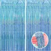 Rideau Lametta 2 x 1 m, bleu clair scintillant, Voir les images du produit 1