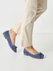 Tamaris Damen Ballerina Leder flach, blau, 39 EU Produktbild-Vorschau 2