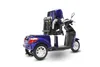 A blue electric scooter for seniors is shown from a rear-diagonal angle against a white background. Produktbild-Vorschau