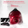 Close-up of a red steam cleaner with steam coming out, and inset images showing steam output and a control dial. Voir les images du produit
