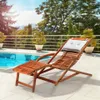 CASARIA Sonnenliege Akazienholz, 160x70x74 cm, creme, Produktbild-Vorschau 10