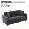 Merax 2-Sitzer Wohnzimmercouch mit Stauraum, Chenille-Sofa, Produktbild-Vorschau 9