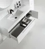 Badmöbel Set 90cm Weiß Hochglanz Keramik Becken runder LED Produktbild-Vorschau 7