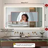 LED-Badspiegel 100x70 cm, dimmbar, 3 Lichtfarben, Touchschalter, beschlagfrei Productafbeelding-voorbeeld