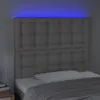 vidaXL LED Kopfteil Grau 80x5x118/128 cm Kunstleder - LED Produktbild-Vorschau 3