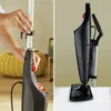 A collage showing a person assembling a steam mop and a side view of the steam mop. Podgląd zdjęcia produktu