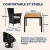 CASARIA® Ensemble salon de jardin 5 pièces polyrotin noir Voir les images du produit 3