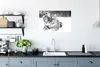 MuchoWow® Poster Tiger - Schnee - Schwarz - Weiß 60x40 cm - Produktbild-Vorschau 3