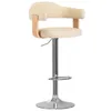 Barhocker 2 Stk. Creme Bugholz und Kunstleder Produktbild-Vorschau 2