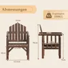 Drewniane krzesło ogrodowe COSTWAY, krzesło ogrodowe z Podgląd zdjęcia produktu 3