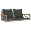 vidaXL Závěsná lavice s polštáři šedá 109x62x40 cm Poly Náhled obrázku produktu 1