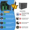A comparison image showing two different types of trash can enclosures, highlighting features of one over the other. Anteprima dell’immagine prodotto