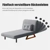 A gray chaise lounge with adjustable backrest positions shown in a diagram with numbered indications. Náhľad obrázku produktu