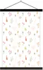 MuchoWow® Textilposter Blumen - Pastell - Muster 40x60 cm Produktbild-Vorschau 1