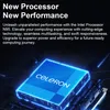 A stylized image of a computer processor with glowing blue light, set against a dark, futuristic background with circuit board elements. Text overlays describe the processor's performance. Produktbild-Vorschau