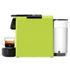 A lime green Nespresso coffee machine with a cup of espresso and a water tank. Produktbild-Vorschau