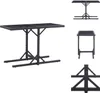vidaXL Tavolo da giardino nero 110×53×72 cm in vetro e poly Anteprima dell’immagine prodotto 1