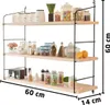 Wandregal Holz Metall 3-Etagen Küchenregal Bücherregal Produktbild-Vorschau 3