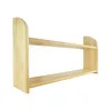 A two-tiered wooden shelf unit against a white background. Voir les images du produit