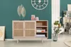 SalesFever Sideboard mit Rattan Front | 2 Türen, 3 offene Produktbild-Vorschau 2