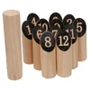 FunTomia Kubb Spiel Groß skandinavisches Holzspiel Nummern Produktbild-Vorschau 2
