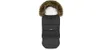 A black baby footmuff with a brown fur-lined hood, shown from the front against a white background. Podgląd zdjęcia produktu