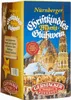 A box of Nürnberger Christkindles Markt-Glühwein with a depiction of a Christmas market and a cathedral. Produktbild-Vorschau