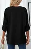 ASKSA Damen Bluse Chiffon Elegant V-Ausschnitt Langarm Hemd Produktbild-Vorschau 6