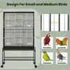 Yaheetech Vogelkäfig groß Vogelvoliere mit 3 Sitzstangen Produktbild-Vorschau 6