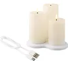 LED Kerzen mit Timer 12,5-17,5cm Wachs 3er Set Creme / Produktbild-Vorschau 6