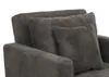 Close-up view of a dark gray corduroy sofa or armchair with two cushions. Produktbild-Vorschau