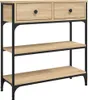 A console table with two drawers and two shelves, shown against a white background. Náhľad obrázku produktu