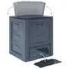 vidaXL Compostiera da giardino grigia 60 x 60 x 73 cm 260 L Anteprima dell’immagine prodotto 3
