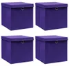 vidaXL Úložné boxy s víkem 4 ks 28x28x28 cm Fialová Náhled obrázku produktu 6
