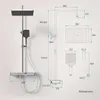Technical drawing and dimensions of a shower system. Náhled obrázku produktu
