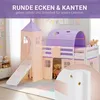 Homestyle4u Hochbett 90x200 Kinder Weiß Rutsche mit Tunnel Produktbild-Vorschau 3