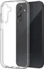 A clear phone case is shown with a black smartphone inside. Produktbild-Vorschau