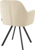 Fauteuil pivotant en velours Lucia, rembourré - crème, par Voir les images du produit 8