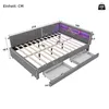 A diagram of a bed with dimensions and features indicated. Produktbild-Vorschau